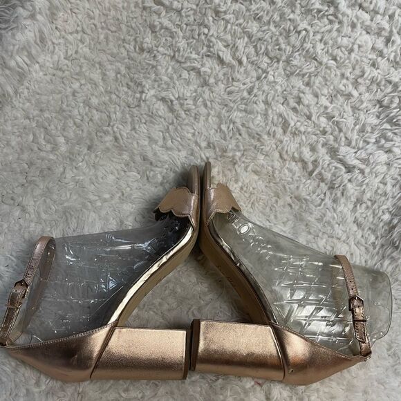 Sam Edelman Odile leather Rose gold Block Heels ankle strap Sandals size 10M - Picture 7 of 13